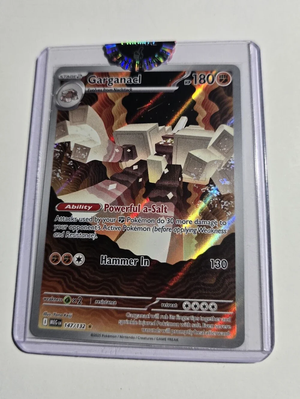 Pokemon ​Garganacl 147/132 Illustration Rare ME01 Mega Evolution TCG Holo NM